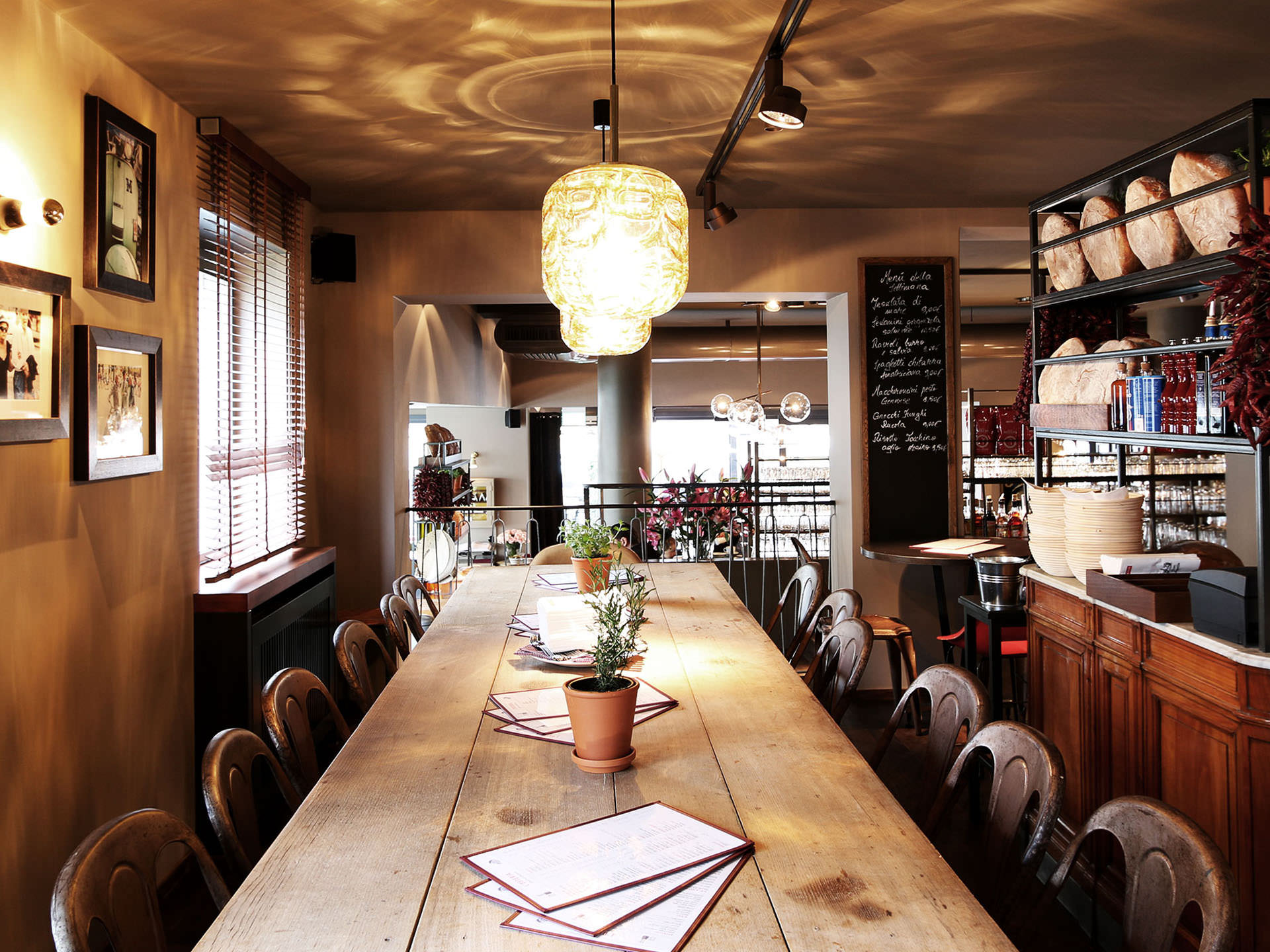 Interior view of the L'Osteria in Munich