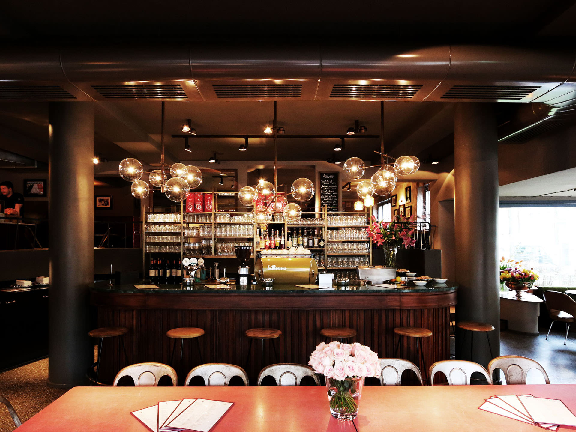 View on the counter of L'Osteria Munich